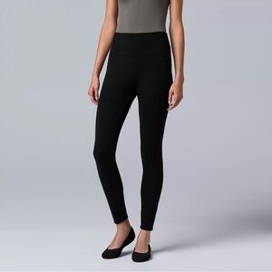 Simply Vera Wang High-Rise Faux Fur Fleece Black Lined Leggings Size Large